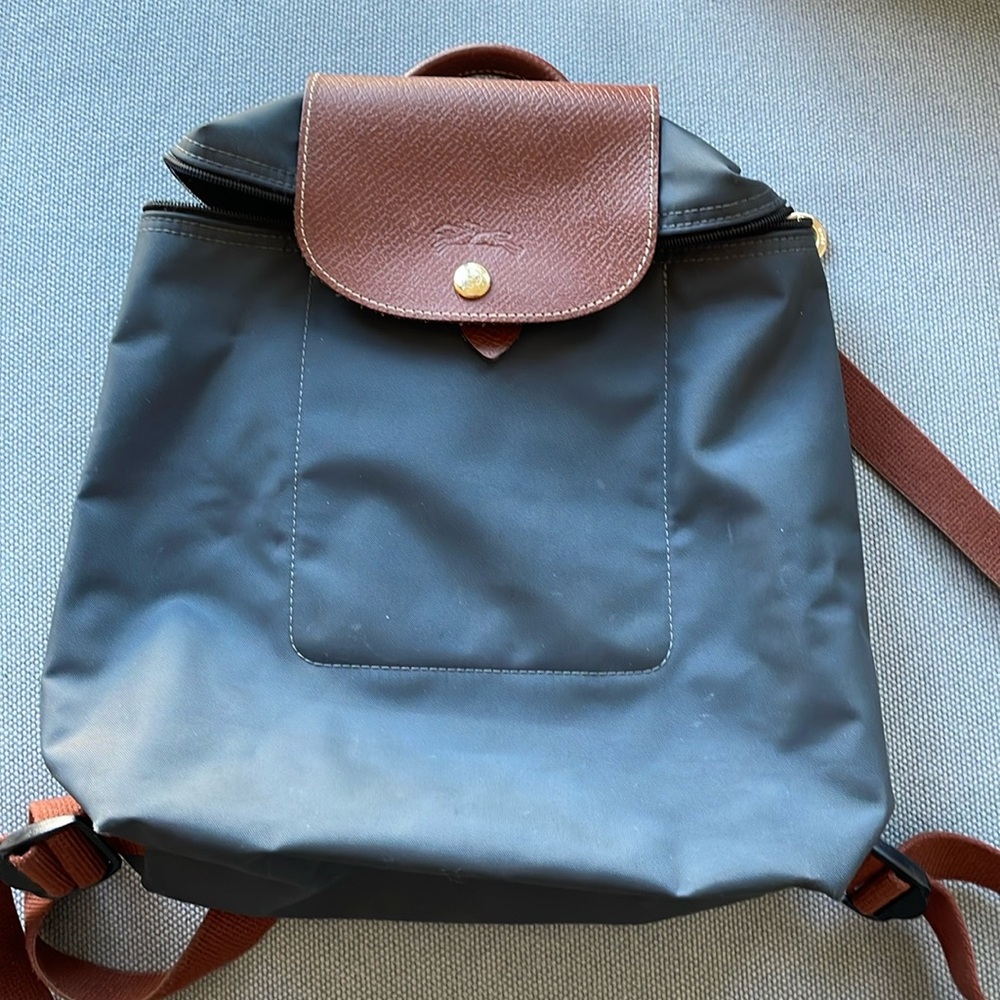 Longchamp Le Pliage original M backpack in a beautiful blue-green color